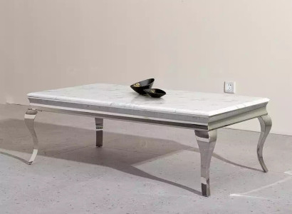 Coffee table Design Living room Luxury Table Sofa Side table 130x70 Silver